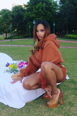 CINNAMON 🧱BROWN VALENCIA SHORT SET