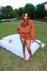 CINNAMON 🧱BROWN VALENCIA SHORT SET